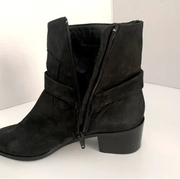 Avellini genuine suede Made in Italy ankle boots block heeled booties 39 size 9 - Picture 6 of 9